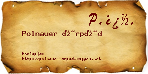 Polnauer Árpád névjegykártya